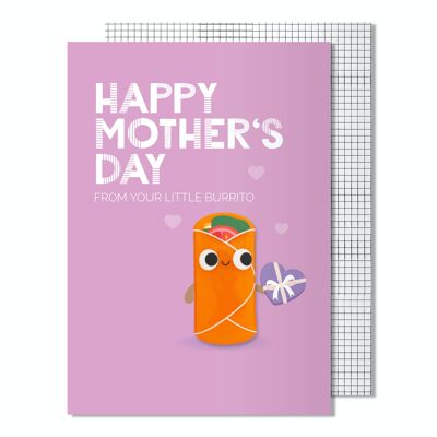 Feliz Día de la Madre de su pequeño Burrito Tarjeta del Día de la Madre