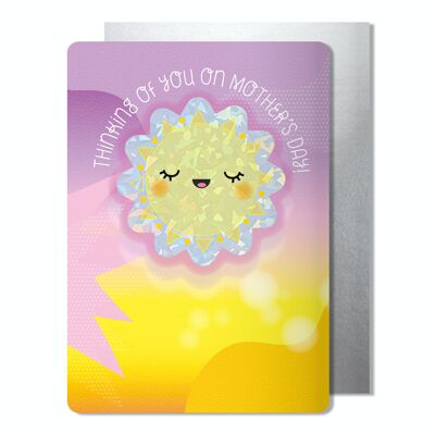 Pensando en ti en la tarjeta Rainbow Suncatcher del Día de la Madre
