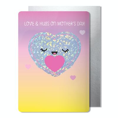 Amor y abrazos en la tarjeta Rainbow Suncatcher del Día de la Madre