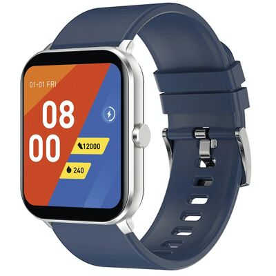 SW034B - Montre connectée Smarty 2.0 - Bracelet en silicone - Alerte de la fréquence cardiaque, Appels Bluetooth, Chronographe, Effet lampe torche