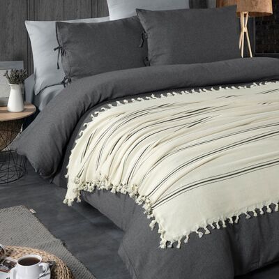 FARMHOUSE HOME DECOR TURKISH COTTON THROW BED BLANKET - DAPHNE