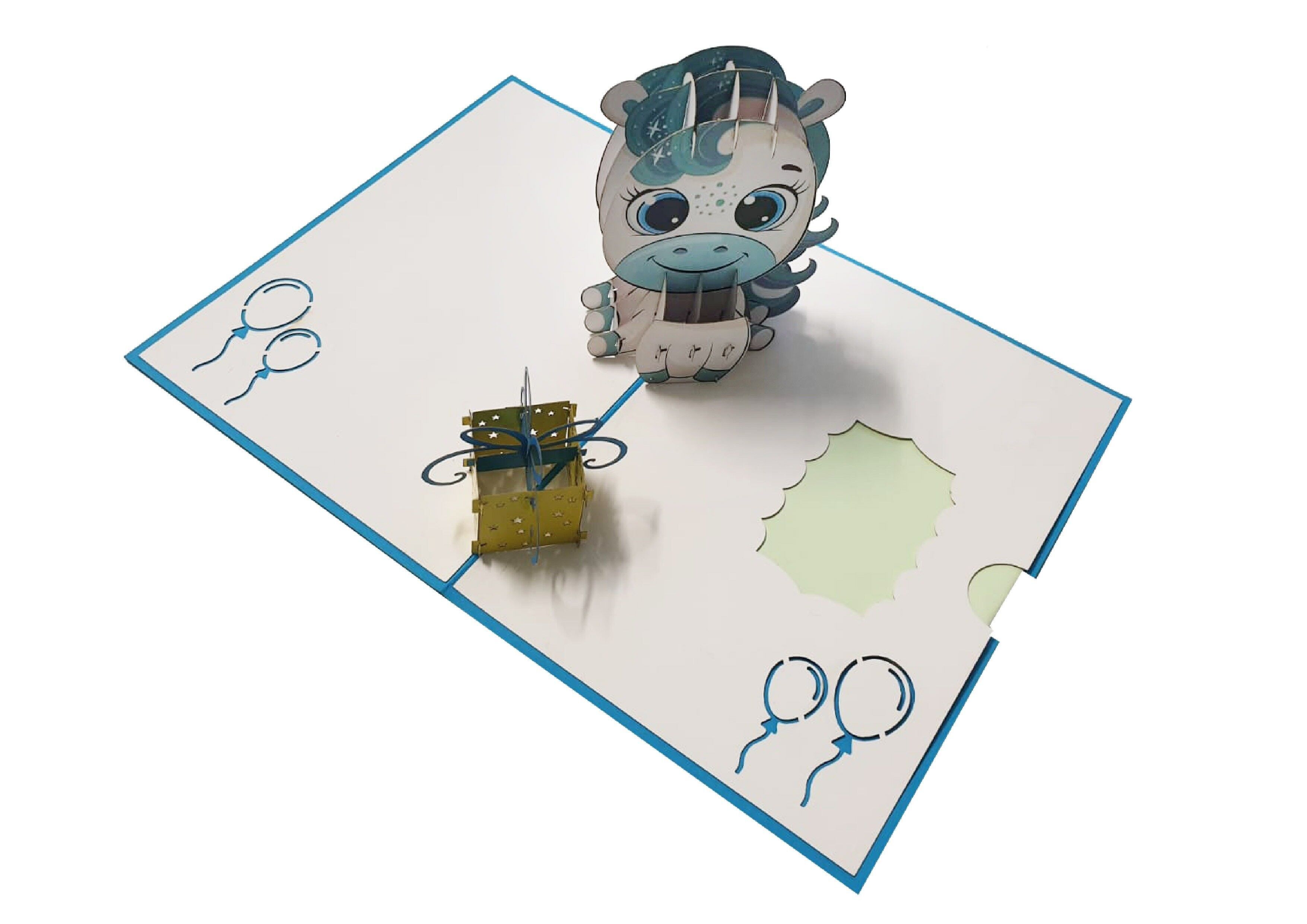 Pacco regalo blu Popup 3D