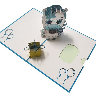 Pacco regalo azul Popup modelo 3d