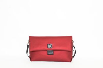 Sac bandoulière FLAP BG satin rouge bordeaux 1