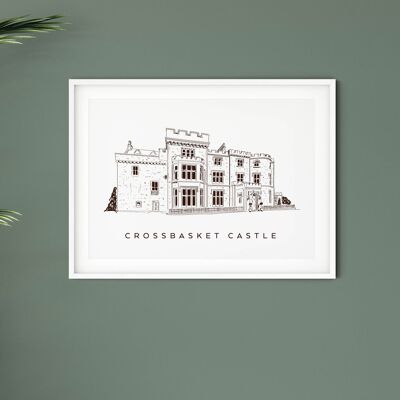 Crossbasket Castle, Wedding Venue Illustration Print