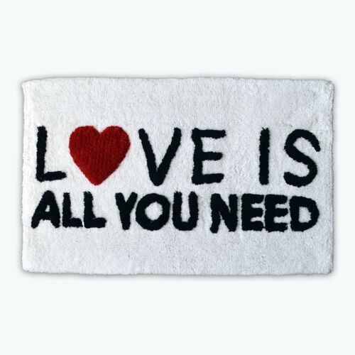 Love Is All You Need Slogan Bath Mat