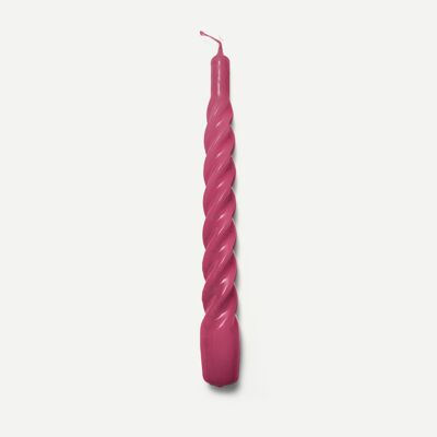 Fuscia Twisted Gloss Candles (Pack of 6)
