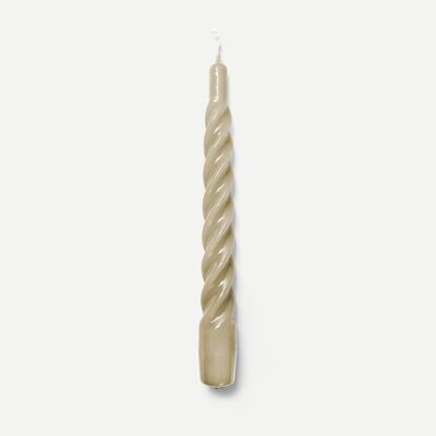 Beige Twisted Gloss Candles (Pack of 6)