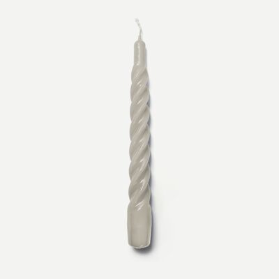 Grey Twisted Gloss Candles (Pack of 6)