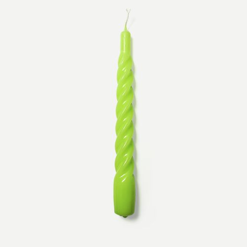 Bright Green Twisted Gloss Candles (Pack of 6)