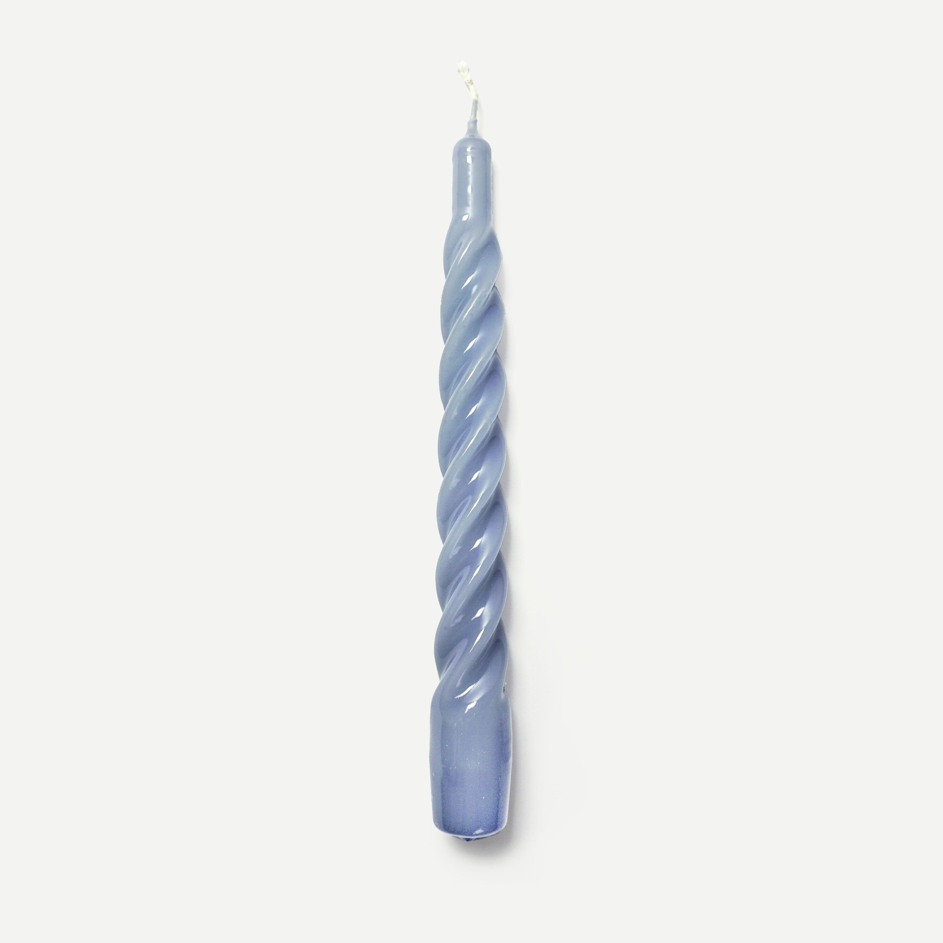 Candele lucide intrecciate blu polvere (confezione da 6)