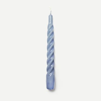 Powder Blue Twisted Gloss Candles (Pack of 6)