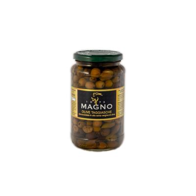 ACEITUNAS TAGGIASCA deshuesadas en aceite de oliva virgen extra 580g