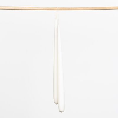 White Tapered Dipped Candles - Pairs