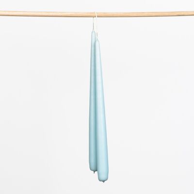 Delicate Blue Tapered Dipped Candles - Pairs
