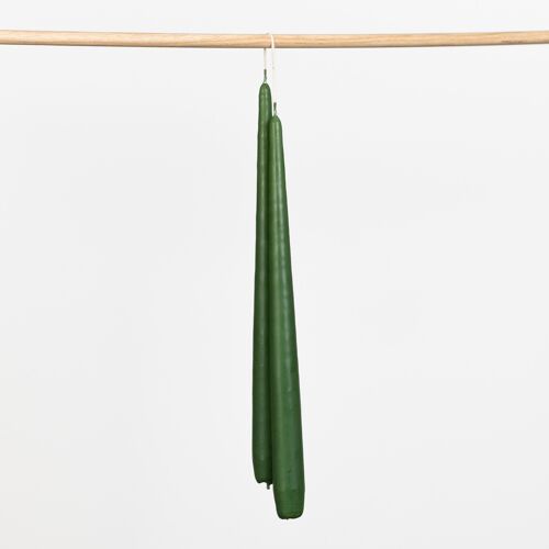 Dark Green Tapered Dipped Candles - Pairs