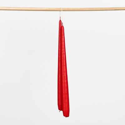Red Tapered Dipped Candles - Pairs