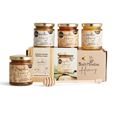4 pots - Coffret cadeau de miel primé Great Taste Award