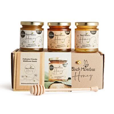 3 tarros - Caja de regalo de miel ganadora del premio Great Taste