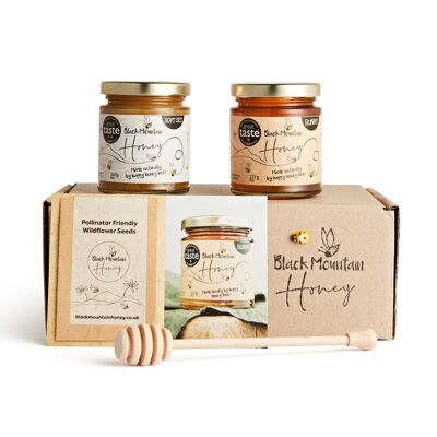2 tarros - Caja de regalo de miel ganadora del premio Great Taste