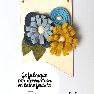 Kit créatif : Je fabrique mon Fanion Fleuri [Bleu]- Collection Boho Chic