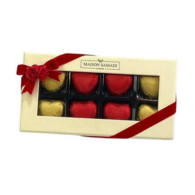 Assorted Chocolate Hearts Gift Box, 8 pieces Valentine