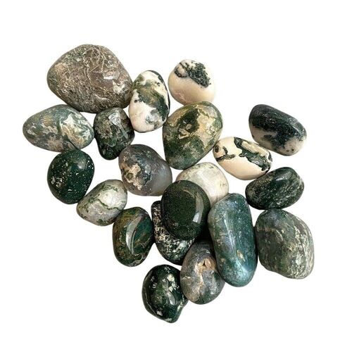 Tumbled Crystals, 250g Pack, Moss Agate