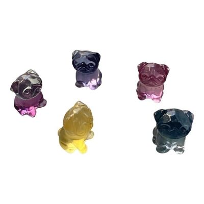 Regenbogen-Fluorit-Mini-Mops, 1,5 x 1 cm