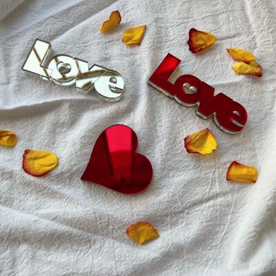 Red Love Ornament, Heart Ornament, Love Home Decor, Love Decor, Valentines Day Gift, Made from Plexiglass.