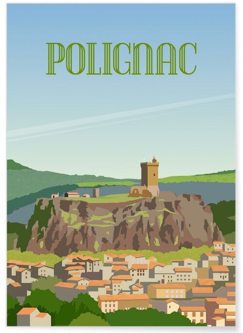 Affiche illustration de la ville de Polignac