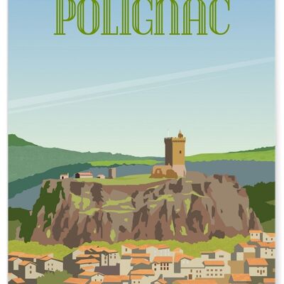 Illustration poster of the city of Polignac