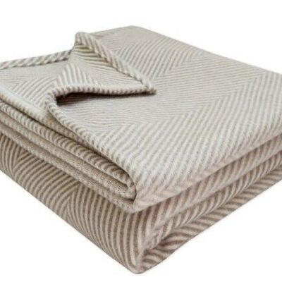 Flannel Herringbone Blanket - 008 Beige