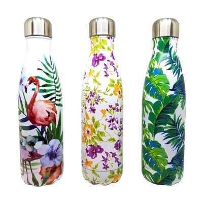Stainless steel insulated bottle (500ml), with patterns