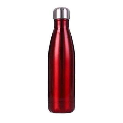 Isolierte Edelstahlflasche (500 ml), glänzend rote Farbe