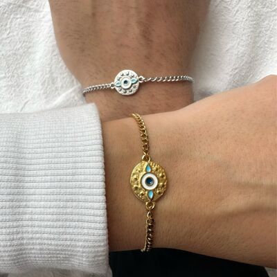 Evil Eye Bracelets Set, Valentines Day Gift, Bracelets for Couples, Gift for Her, Gift for Him, Made in Greece.