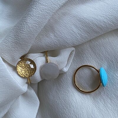 Friendship gold-plated gemstone ring (BAGEM19)