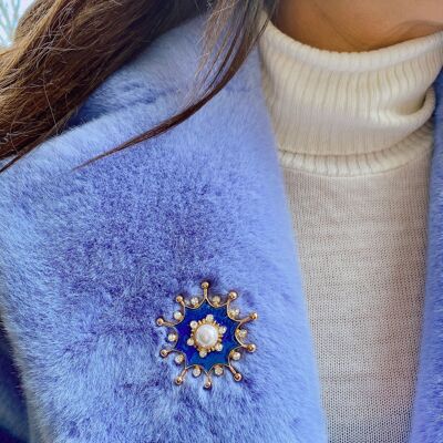 Broche Perle Bleue