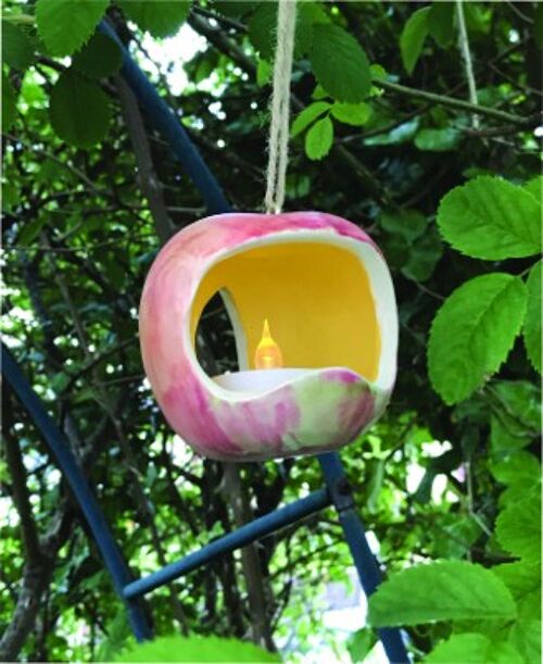 A Led Garden Tealight Holder -Pottery Heritage Beauty of Bath pear