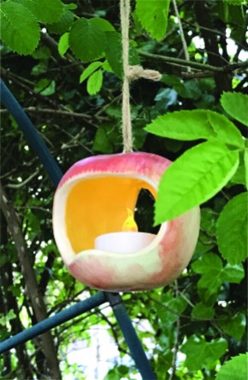 A Led Garden Tealight Holder -Pottery Heritage Blenheim Orange Apple