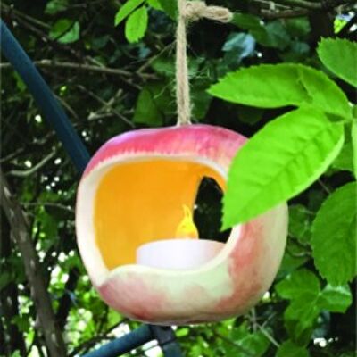A Led Garden Tealight Holder -Pottery Heritage Blenheim Orange Apple