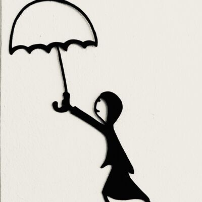 Regenschirm und Kapuze, Wanddekoration
