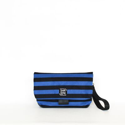 Shoulder bag FLAP MD light blue stripes