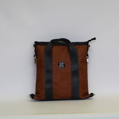 Brown leather SMART MEDIUM backpack bag