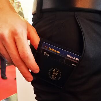 Porte-carte "Fenek Noir Doré Profond" avec protection RFID/NFC 3