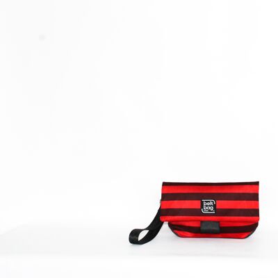 Shoulder bag FLAP MN red black stripes