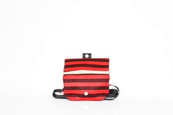 Sac bandoulière FLAP MN rouge rayures noires 5