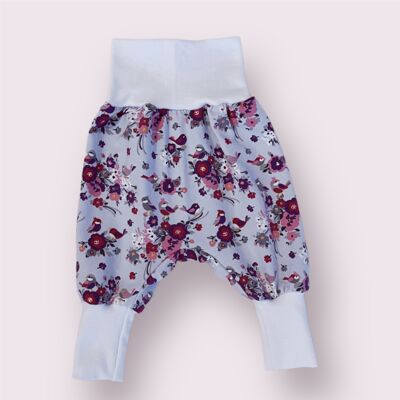 Pantalon bébé fleurs printanières taille 50/56-86/92 Fait main