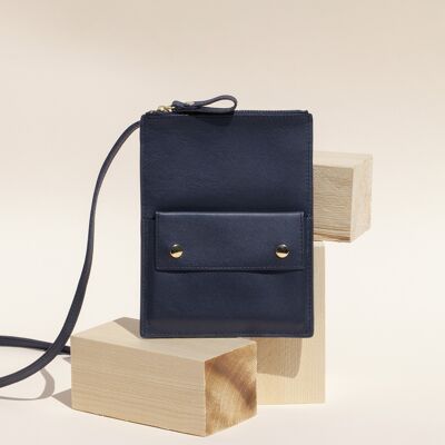 Mini sac cuir 60 Bleu marine