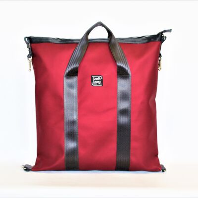 SMART bordeaux satin backpack bag