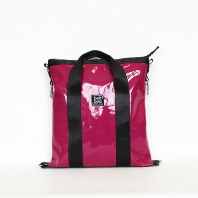 Fuchsia lacquered SMART MEDIUM backpack bag